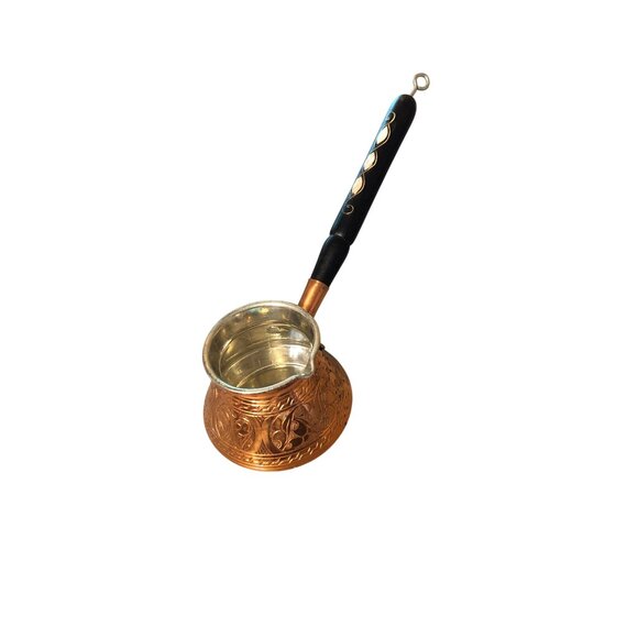 Vintage Copperbull Turkish Coffee Pot Handle Inlaid with Mother of Pearl - Picture 15 of 16